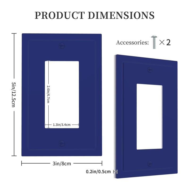 Navy Blue 1 Gang Decorator Light Switch Cover Single GFCI/Rocker