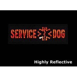 2 Pack Black Red Reflective Laser Cut Tactical Dog Patches Service Dog ，in Training,DO NOT PET, Tags with Hook and Loop Patches for Vests and Harnesses (Service Dog)