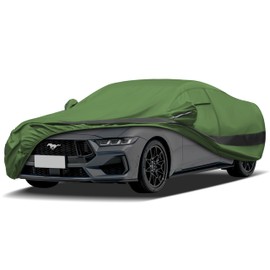 Jurmon Heavy Duty Outdoor Car Cover Compatible with Ford Mustang,Waterproof All Weather for Automobiles, Outdoor Full Cover Rain Sun UV Protection with Zipper Cotton