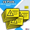 15 Pack - Warning Risk of Electric Shock Stickers -