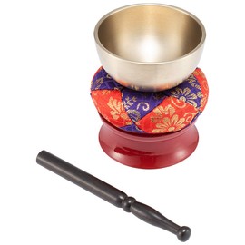 Butsudanya Takita Shoten Buddhist Articles Orin Wide Round Rin Set, 3 inches (9.2 cm) Diameter (Diameter 3.6 inches (9.2 cm), Soft Tone Phosphorus, Includes Futon, Lindai, Lind, Lind, For Buddhist Altars