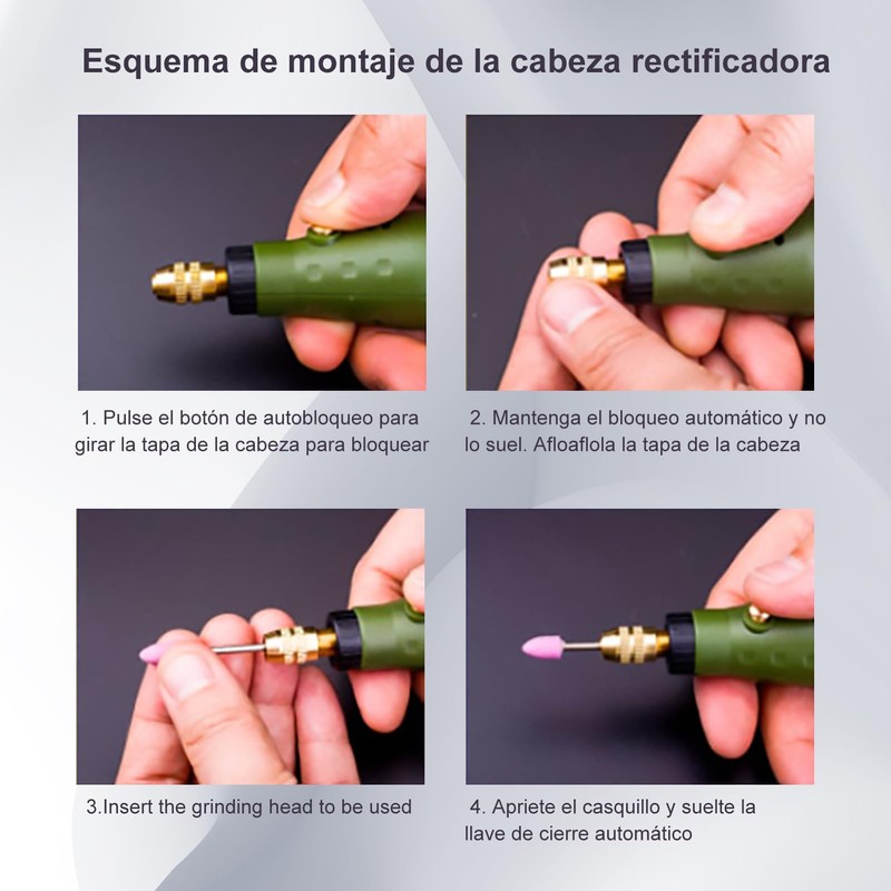 Mini Taladro Eléctrico, Amoladora, Grabador, Herramienta de Tallado Giratorio, Kit