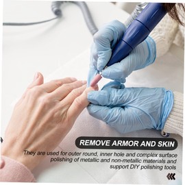 Vaguelly 10Pcs Professional Nail Art Sanding Caps Set with Nail Grinding Head Durable and Reusable Manicure Tool for Efficient Pedicure and Nail Care