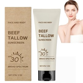 Beef Tallow Sunscreen Balm Spf30,Sun Cream Protection,Beef Tallow Skin Care,Face Moisturiser With Spf 30,Beef Tallow Sunscreen,Sunblock for All Skin Types,Outdoor Daily Defence,Water Resistant