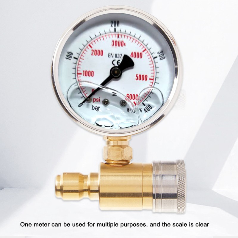 3/8in Pressure Gauge for Pressure Washer Quick Connect Shockproof Pressurization