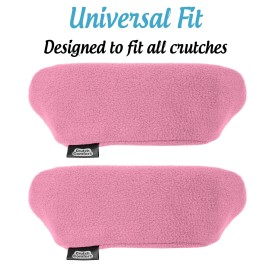 Crutch Comfort Perfect Pink Premium Underarm Pad Set With Soft Fleece And Memory Foam 2Pcs