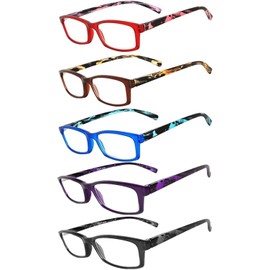 OWL 5 Pack Eyeglasses for Women, Spring Hinge with Beautiful Pattern Reading Glasses Women, Stylish Fashion Readers for Women