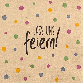 HOME FASHION Serviette Let's Celebrate 33 x 33 cm, 3-Ply, Pack of 20, Party Decoration, Birthday, Festivities