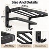Matte Black 50CM Folding Towel Rack – Wall-Mounted Aluminum Towel