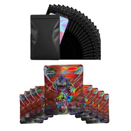 100pcs Mylar Bags, 5 x 4 Inch 3.5g Laser Bags, 1 Special Cartoon Pattern, Resealable Candy Bags, Gummies Bags, Storage Baggies