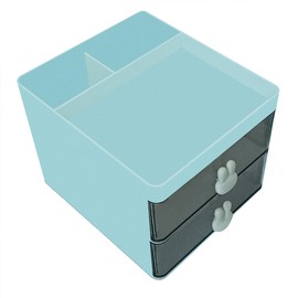 DPYSG_TO Elegant Transparent Acrylic Desk Organizer - Perfect for Office Desk Accessories, Cosmetic Organizer (Sky Blue, L)