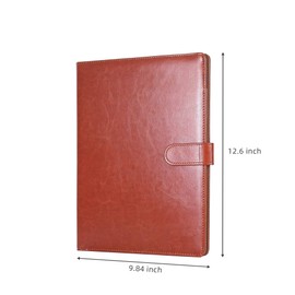 Clipboard Folder Padfolio Clipboard, Mymazn Writing Portfolio Faux Leather Clipboard with Cover for Legal Pad Holder Letter Size A4 8.5 x 11 for Business Conference Notepad Clip Boards Brown