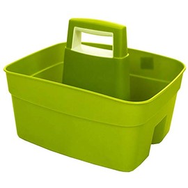 Whitefurze Kitchen Caddy with Cream Insert, Plastic, Leaf Green