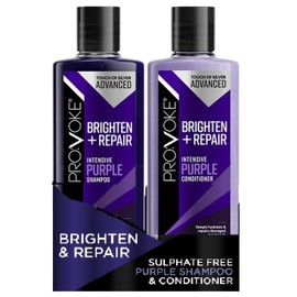 PROVOKE Touch of Silver Advanced Brighten and Repair Shampoo and Conditioner 200 ml Removes Brassy Yellow Tones Instantly Deep Repair Nourish and Restore Duo Pack