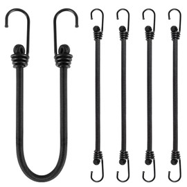 TaoTazon Bungee Cord with Hooks 60 cm, Expander with Hooks, Pack of 5, Extra Strong Tie Down Straps with Hooks, Versatile Luggage Straps with Hooks for Trucks, Camping Equipment, Tarps & Tools