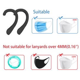 OKAICEN Soft Silicone Earloop Ear Protector Relieve Ear Discomfort Anti-Slip Silicone Earmuffs(Black,6 Pairs)