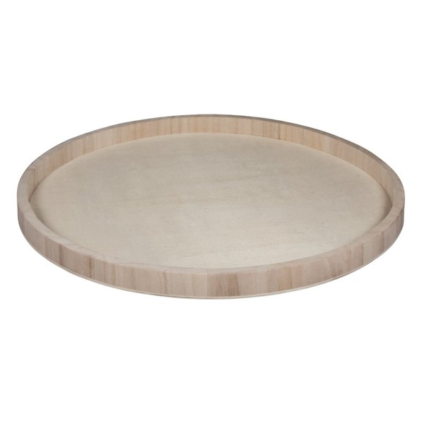 Rayher 62732000 Decorative Wooden Tray, Round Vanity Tray with a Diameter of 40 cm, Natural Wood