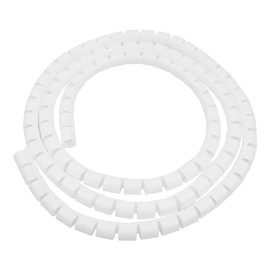 WANGCL Cable Management Lead, 22mm x 2m Spiral Cable Clamp DIY Flexible Cable Protector for Home Office PC TV Wire Organizer (White)