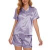 MyFav Silk Pyjamas Set for Women Button Down Bride Loungewear