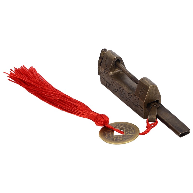 Chinese Antique Lock Retro Classic Pattern Design Bronze Brass Material