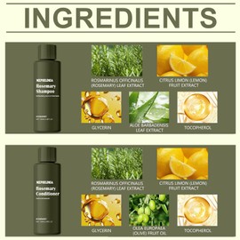MEPHILIMIA Rosmarin Shampoo Conditioner Set für Haarwachstum, gegen Haarausfall Frizz, Nährt Kopfhaut, Feuchtigkeit Haarspülung Damen Herren