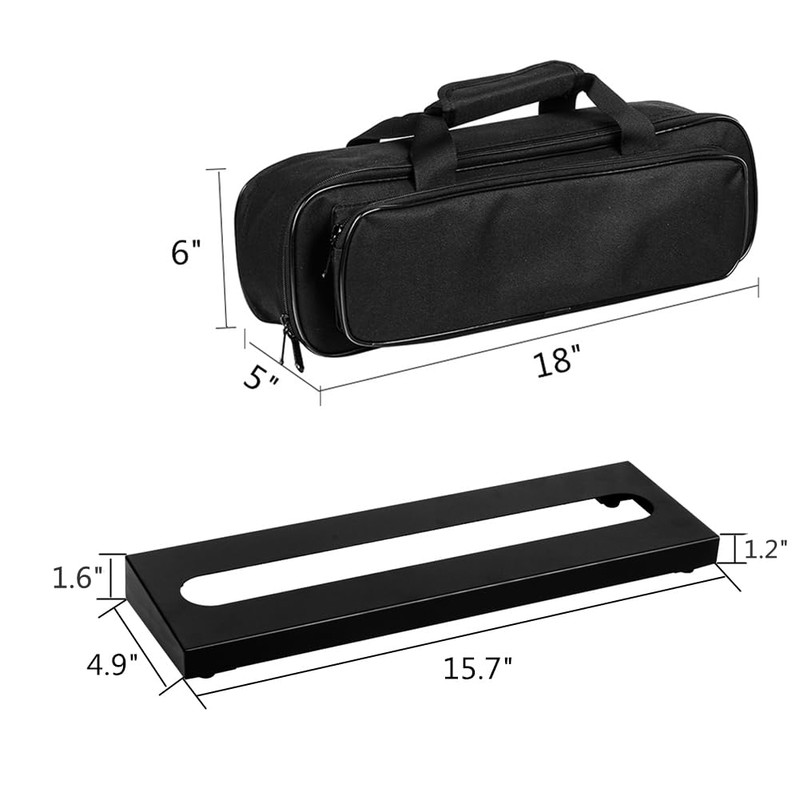 GOKKO Small Guitar Pedal Board 15.7" x 4.9" Guitar Pedalboard