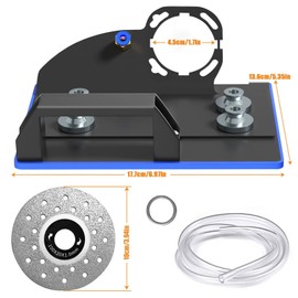 Angle Grinder Stand for Tile 45° Chamfer Cutting Tile Chamfering Tool with 3 Saw Blades 2 Meter Long Hose & Gloves 100 -Type Angle Bracket Grinder Holder for Ceramic Stone Cutting(Black)