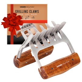 Premium 18/8 Stainless Steel Meat Shredder Claws with Wooden Handles – Effortlessly Shred, Pull & Serve Pork, Turkey, Chicken & Brisket – Perfect BBQ Gift Idea