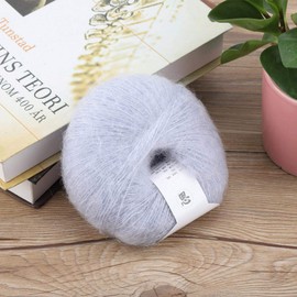Mohair Yarn, Wool Knitting Yarn Popular Soft Angora Mohair Knitting Mohair Wool Ball Yarn Long Mohair Pashm Knit DIY Shawl Scarf Crochet Thread Supplies(Gray)