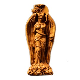ZXPJUA Lilith The Queen of Night Statue, Goddess Statue, Sumerian Decor, Lilith Figurine, Gothic Decoration, Wiccan Altar, Creative Desktop Decorations, Ishtar, Inanna (Wood)