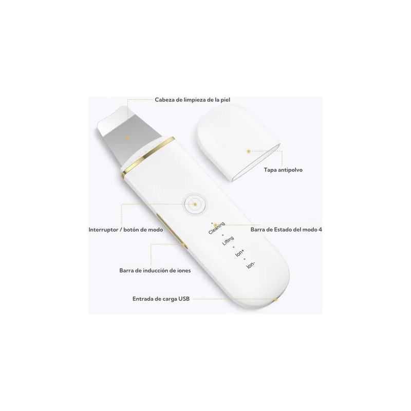 Skin Scrubber, Ultrasónico Exfoliación Limpiador Cuidar Piel
