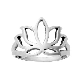 81stgeneration Women's .925 Sterling Silver Lotus Flower Ring