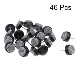 sourcing map Nail On Furniture Felt Pads Glide Chair Table Leg Protector 17mm Dia Black 46pcs