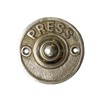 Vintage Door Bell Push Button 'Press' Round Aged Brass 60mm