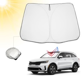 BIBIBO for 2024 2025 Kia Sorento Sunshade 2021-2024 2025 Kia Sorento Front Windshield Sun Shade, Block UV Rays Foldable Sun Visor, Keep Your Car Cooler Kia Sorento 2021-2025