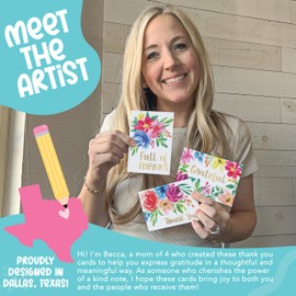 54 Floral Bulk Thank You Cards And Envelopes - Wedding Thank You Cards With Envelopes Bulk, Baby Shower Thank You Card, Teacher Thank You Card Bulk, Graduation Thank You Notes With Envelopes Set