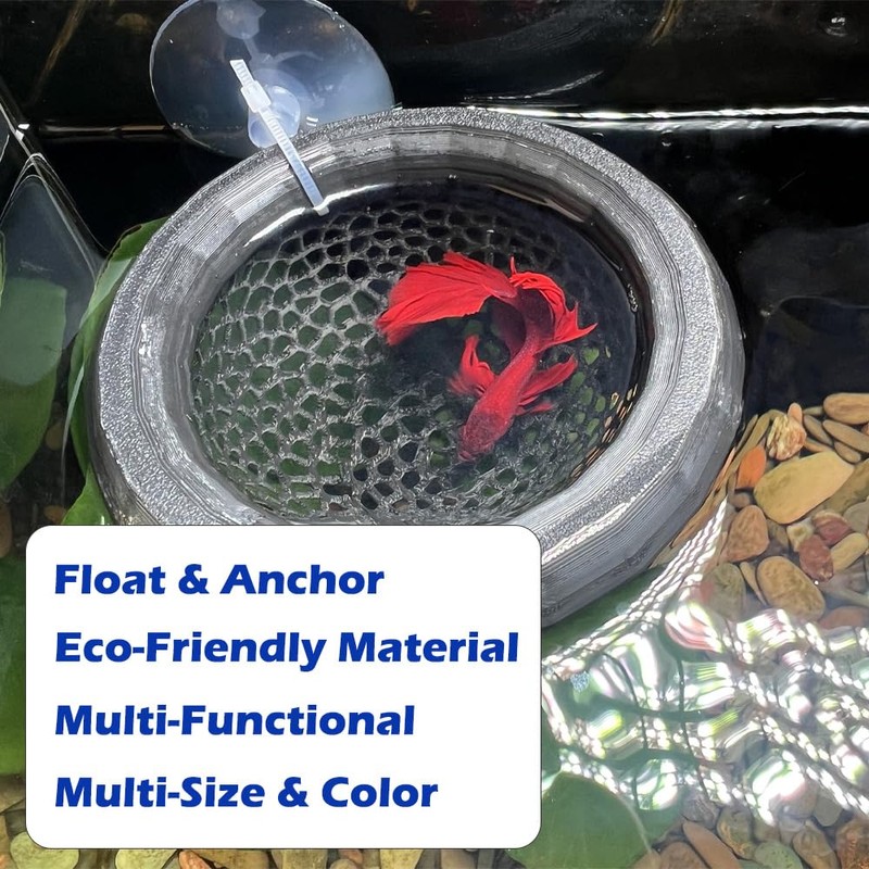 Stoneandegg Floating Betta Hammock with Suction Cup, Shrimp Cave, Betta
