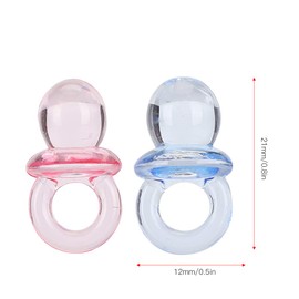 Pack of 100 Acrylic Dummies, Soothing Mini Colour Toys for Baby Christening, Size Approx. 21 x 12 mm (Transparent Mixed Colour)
