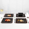 Gofunfun Melamine Dinnerware Sets Service for 4, Square Dinner Plates