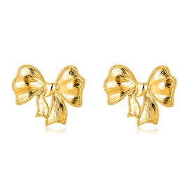 Gold Bow Earrings for Women Trendy Sparkly Rhinestone Stud Earrings Bow Pearl Dangle Earrings Silver Jewelry Prom Wedding Party Dress Jewerly Gifts