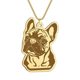 Cute French Bulldog Necklace for Men Women Stainless Steel Pet Puppy Pendant Animal Jewelry Gift for Animal Lovers, Stainless Steel