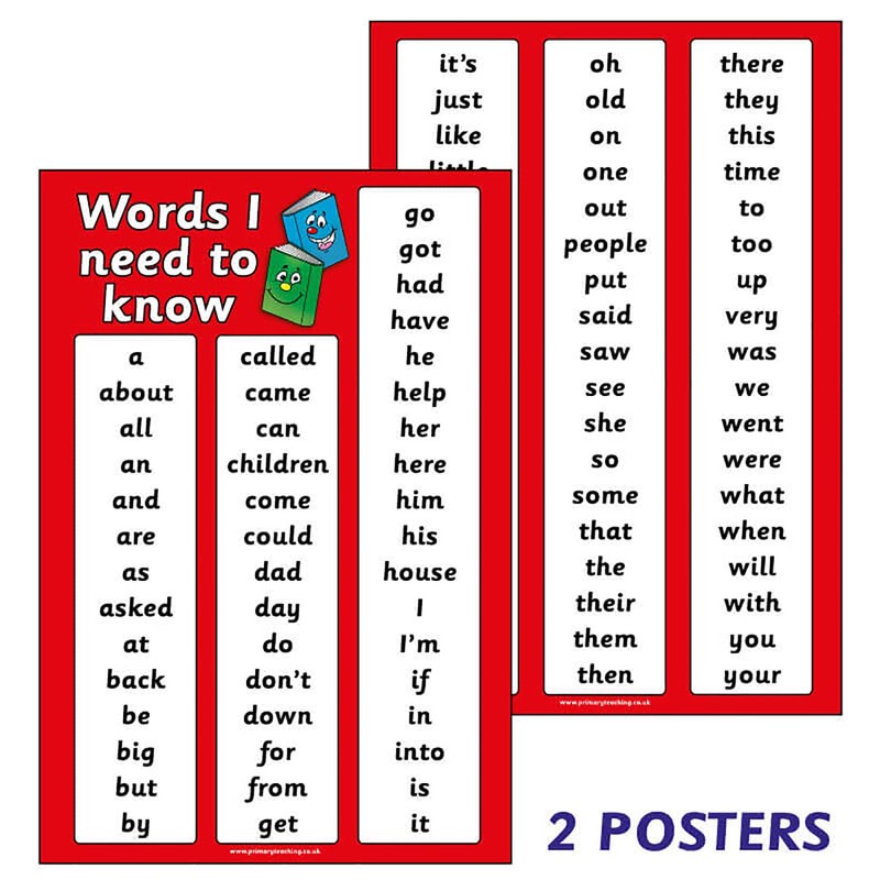 2 Initial High Frequency Key Words English Literacy Childrens Pupils