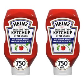 Heinz Tomato Ketchup No Sugar Added 750ml (2 Pack)