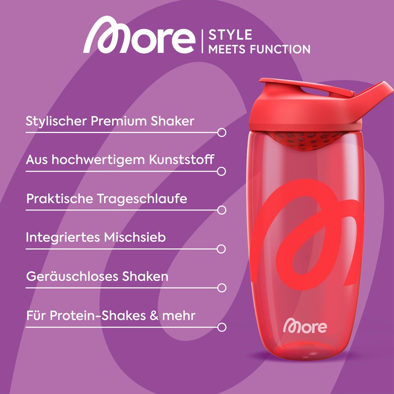 MORE Premium Shaker, 700 ml, Red