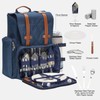 Picnic Backpack for 4 Person with Large Insulated Cooler Bag,