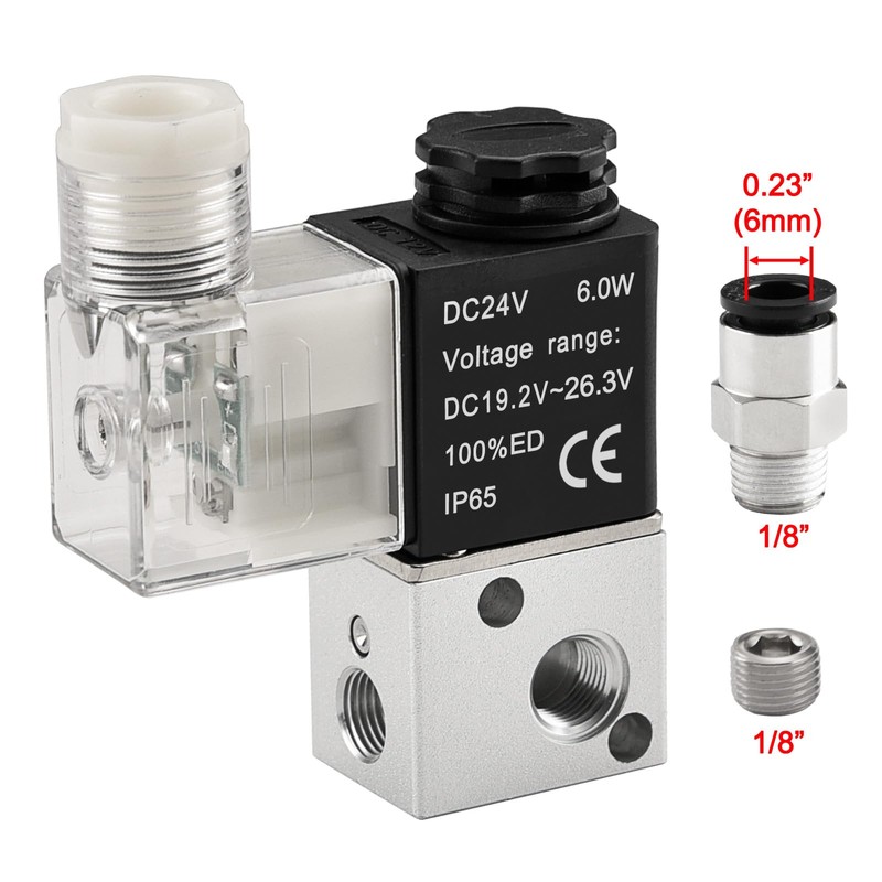 Heschen Electric Pneumatic Solenoid Valve 3V1-06 12VDC PT1/8 3/2 Way