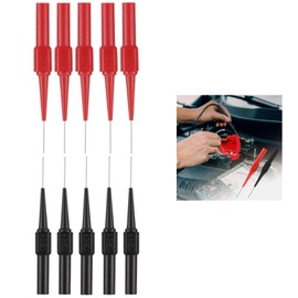 Back Probe Kit, 10 PCS Needle Test Probes, 0.7mm Insulation Probe Pin, Wire Piercing Probes, 4mm Banana Socket Connection for Car Electrical and Multimeter Testing(Black, Red)