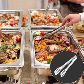 8Pcs Food Tongs, BetterJonny 7 Inch Silver Serving Tongs Stainless Steel Buffet Tongs Small Kitchen Tongs for Appetizers Sugar Parties Catering