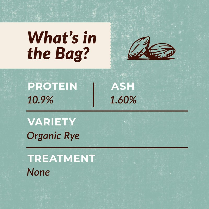 100% Organic Whole Dark Rye Flour - 25 lbs…
