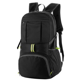 35L Lightweight Foldable Backpack, Packable Backpacks, Hiking Backpack, Ultralight, Waterproof Outdoor Sporty Backpack, Travel Daypack for Men and Women, Black, black